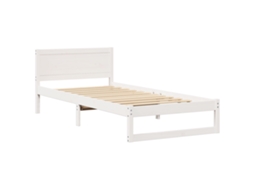 Conjunto 1 Estrutura De Cama Moderna Vidaxl Branco Madeira De Pinho Maciça (75 X 190 Cm)