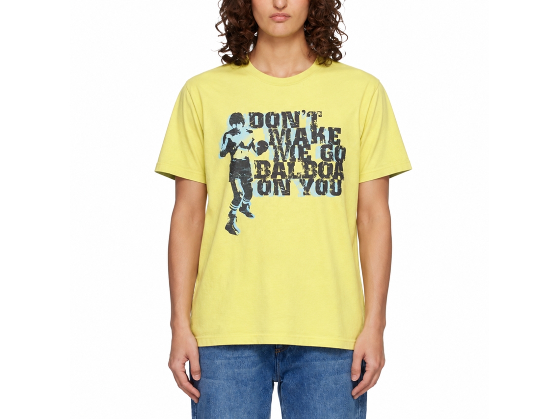Rockinstone Rocky Movie Balboa On You Solid Yellow Adult T-shirt Size:s