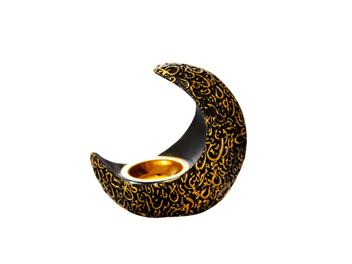 Laxiscreed Incensário De Resina Black Moon Crescent Para Aromaterapia E Decoração Clássica Europeia