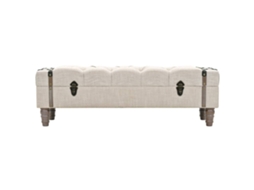 Banco Arrumação Madeira Maciça e Aço 111x34x37 Cm MAISON EXCLUSIVE