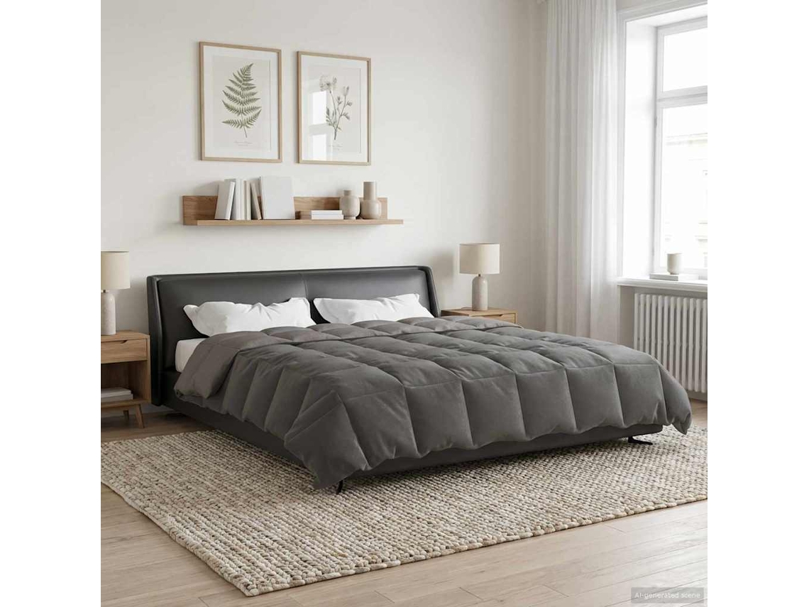 Vidaxl Duvet De Ano Inteiro 220 X 240 Cm 4 Estações Cinzento-claro