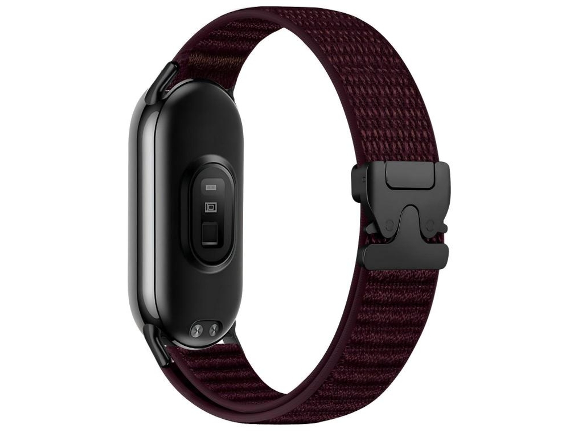 Bracelete para Xiaomi Smart Band 10/9/8 em nylon trançado com padrão de montanha e fivela de paraquedas ameixa XIAOMOYU