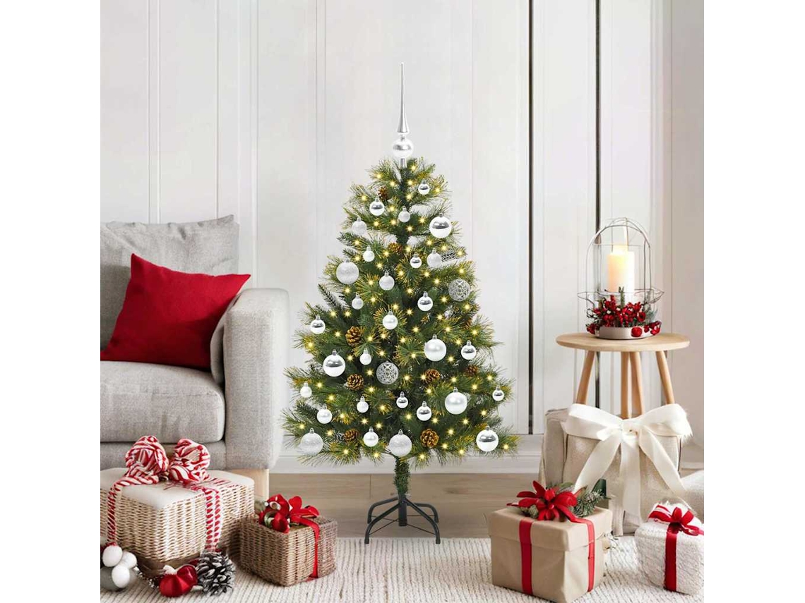 Vidaxl Árvore De Natal Artificial Articulada Com Cones Verde 120 Cm