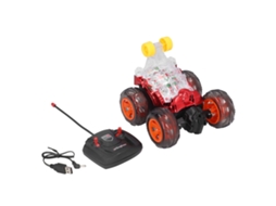 Primerox carro de Acrobacias Controle Remoto Recarregável 360° Rotação Luzes Coloridas Vermelho