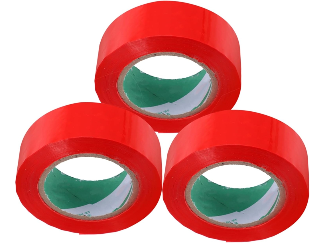 Rolos de Fita Adesiva Vermelha para Embalagem e Mudança, Vedação Reforçada Envio. 12,50 X 4,50 Cm Seguro