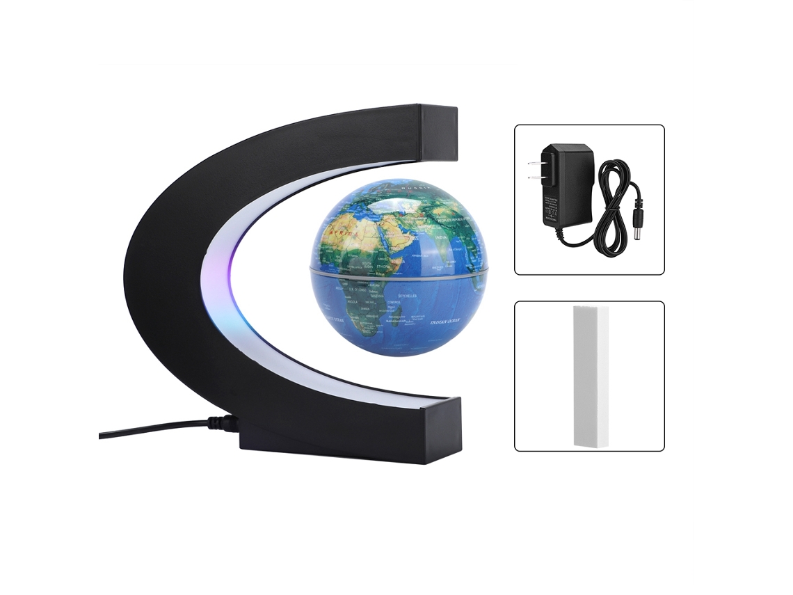 Laxiscreed Globo Magnético Flutuante 3d C Shape Com Luz Led Para Decoração E Ambiente