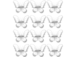 12 Enfeites Branco 3d Prendedores Metal Elegantes Resistentes Deformação Decoração Parede Artesanato Tule À GOKOCO