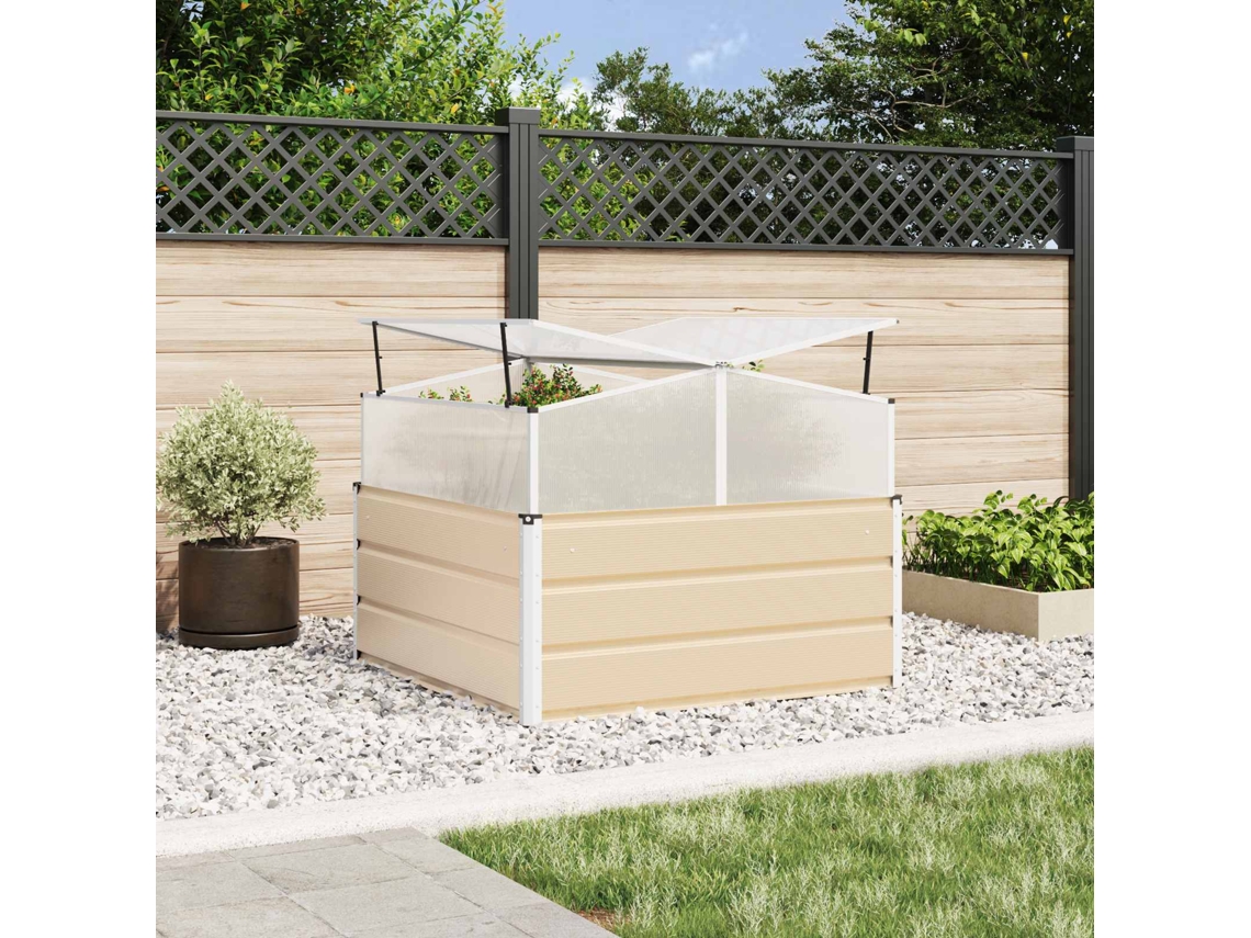 Vidaxl Floreira Ivory 100 X 100 X 77 Cm Aço Galvanizado