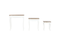 Conjunto de 3 Mesas Laterais de Abeto Natural, 60x40x61cm ALEXANDRA HOUSE LIVING