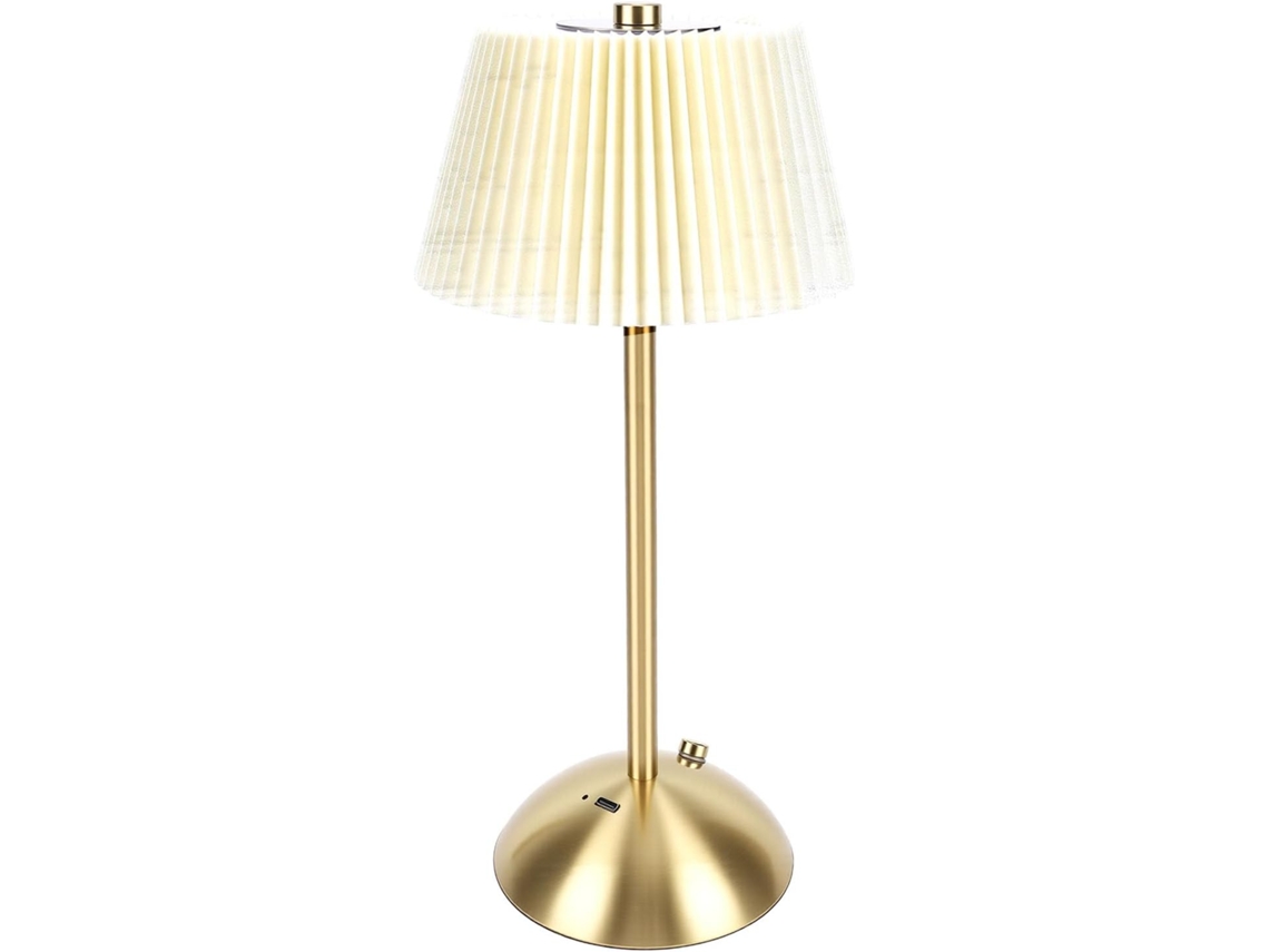 Luminária de mesa Pleated Semi Fio Brrnoo, com controle por toque, bateria recarregável de 1200 mAh.