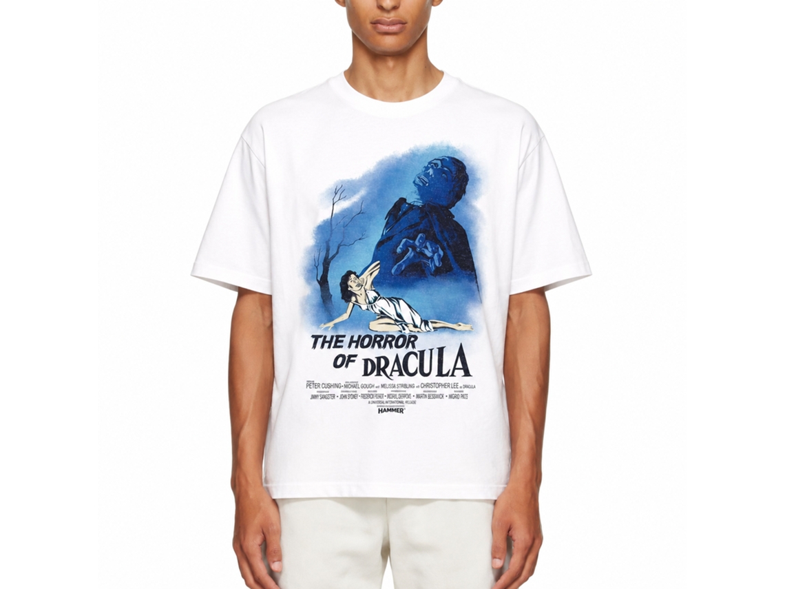 Rockinstone Horror Movies Horror Of Drac White Adult T-shirt Size:xxxl