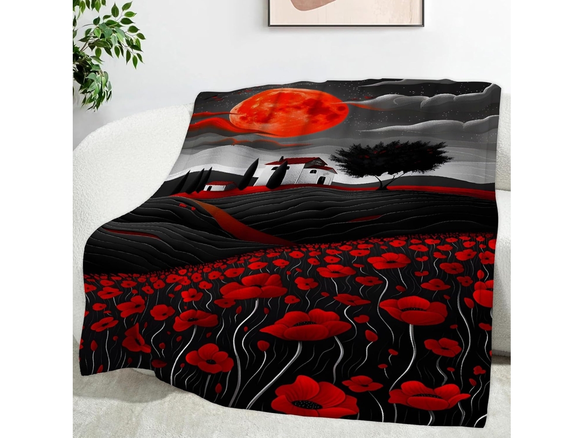 Manta Poppy Lua de Desenho Animado 130x150 Cm Multifuncional Macia Flanela Aconchegante para Cama Escritório C