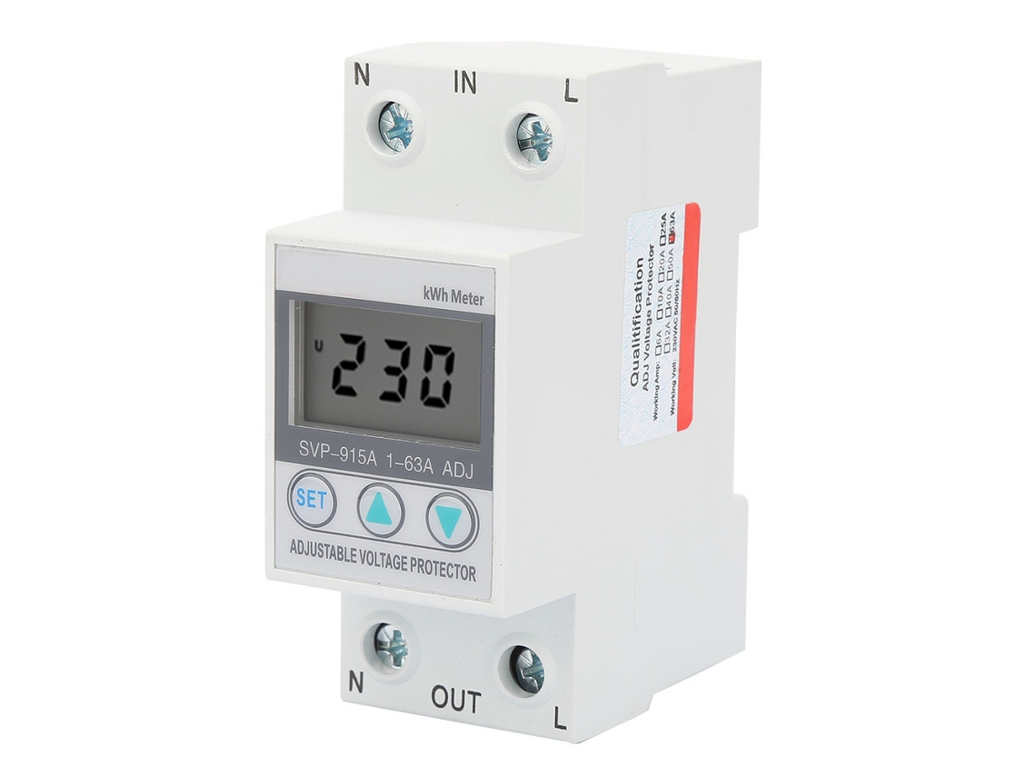 Protetor Monofásico Com Display Lcd Din Rail 63a