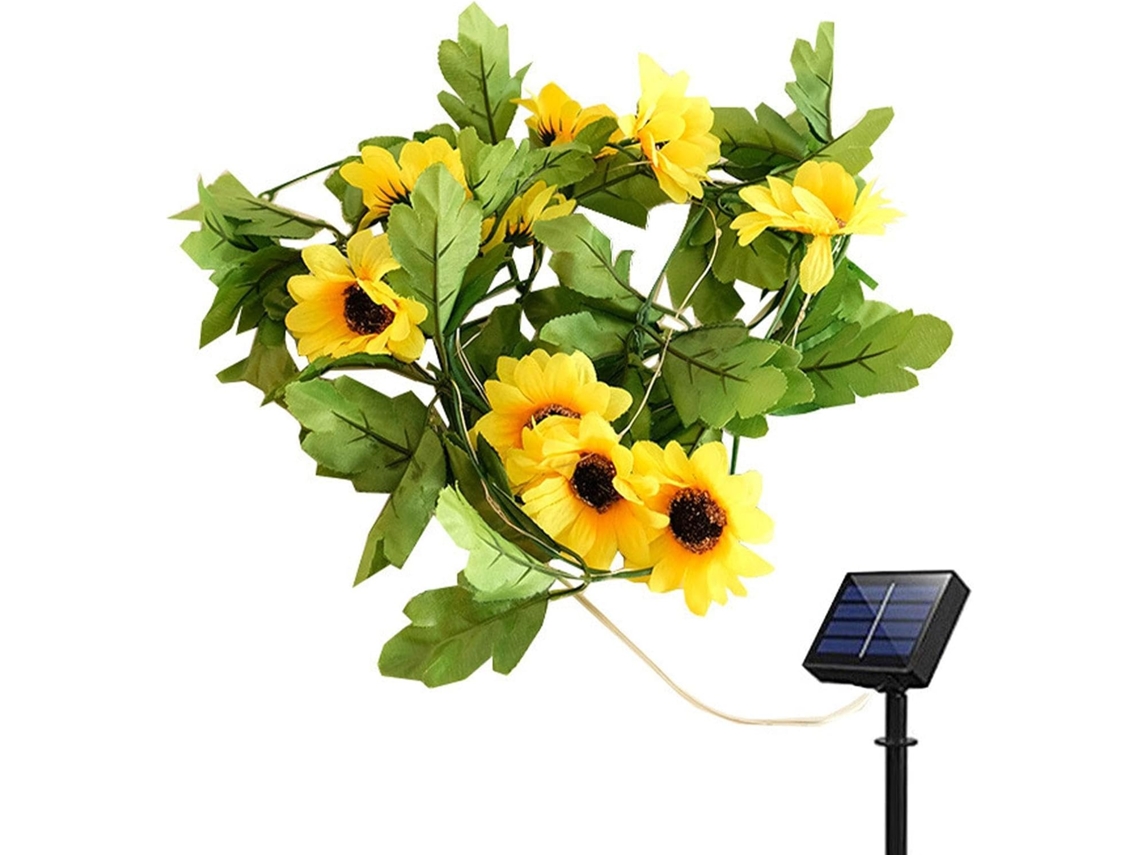 Guirlanda De Girassóis Movida A Energia Solar, Decoração Floral