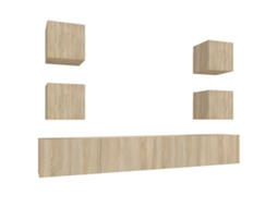 Tv Cabinet Set, Tv Cabinet Sets Vidaxl Marrom Madeira Processada (n/a)
