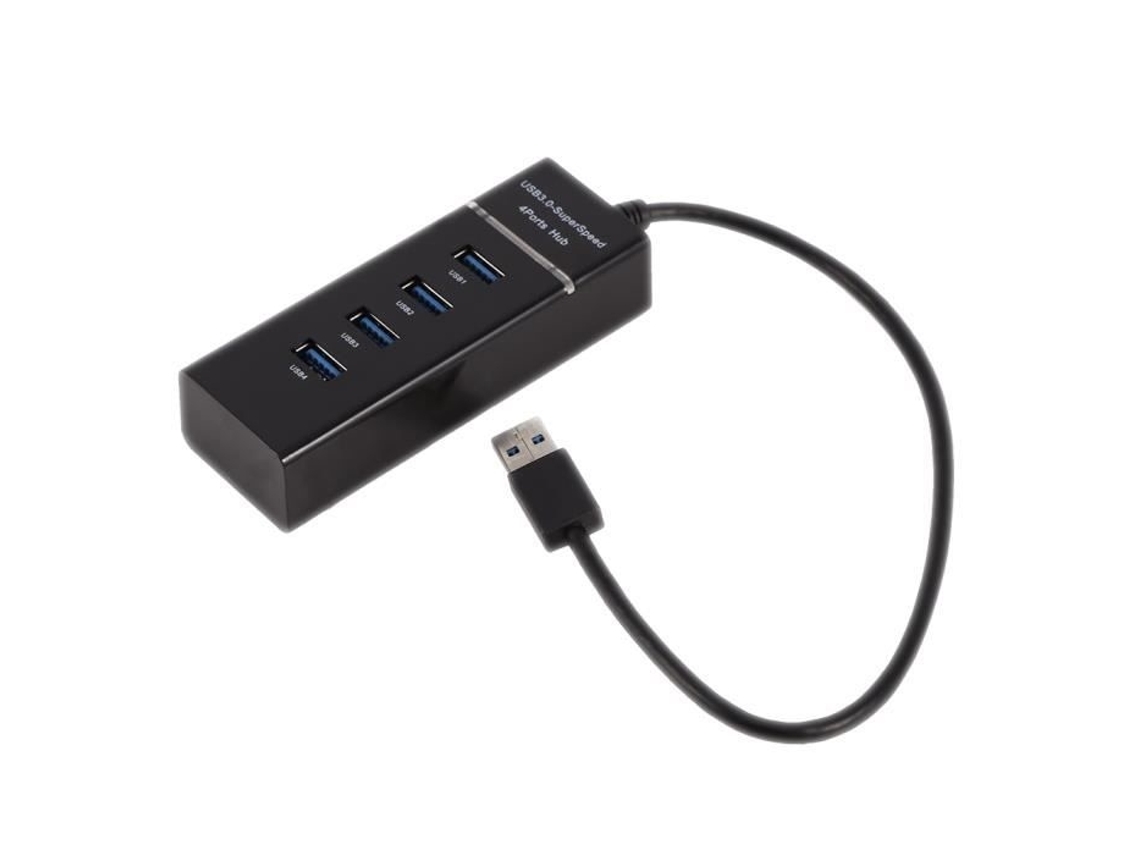 Duokon Usb3.0 De Alta Velocidade Com 4 Portas Usb 3.0, Adaptador E Extensor Portátil Para Leitor De Cartão Macbook, Preto