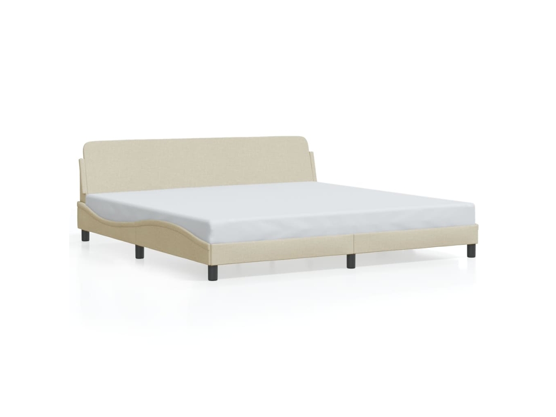 Bed Frame, Bed Frames Vidaxl Creme Tecido (200 X 200 Cm)