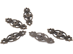 Conjunto de 5 Peças de Cantos Decorativos de Metal Estilo Retrô, 63 Mm X 25 Mm, Tom Bronze CHABERLU