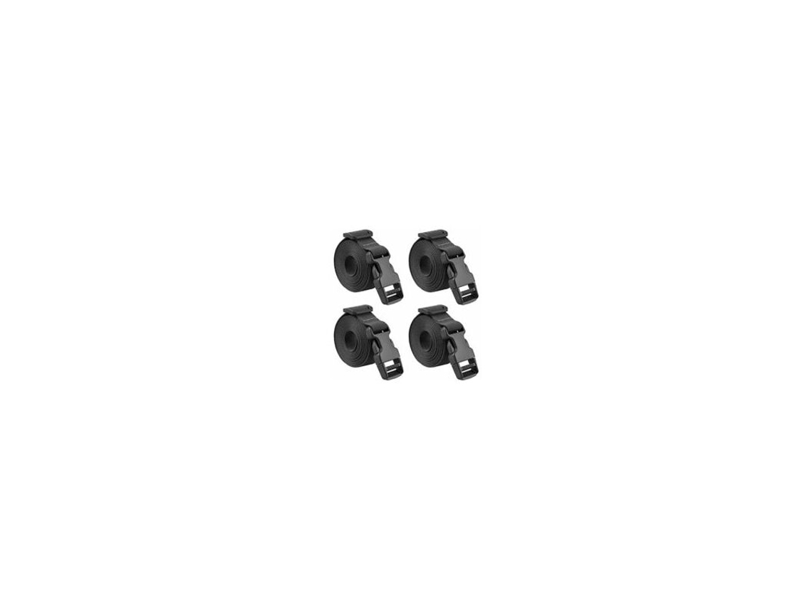 Conjunto De 4 Cintas Aperto Plástico 25 Mm Com Fivela Para Amarrar Malas E Bagagens(pretas)