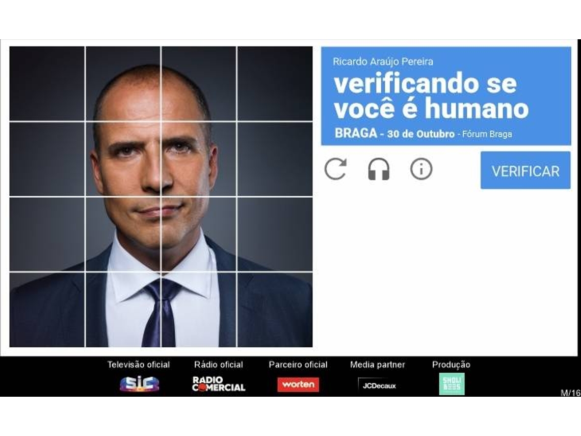 Bilhete VERIFICANDO SE VOCÊ É HUMANO|BRAGA