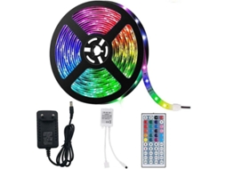 Luzes Led Com Controle Remoto 5050 Rgb 5m 150led 24 Teclas E Fonte De Alimentação