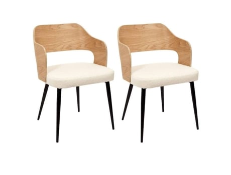 Conjunto De 2 Poltronas Escandinavas Loki 76cm Branco Paris Prix