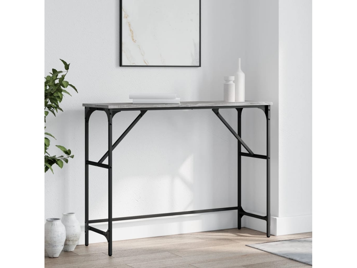 Vidaxl Mesa Consola 100x32x75 Cm Derivados De Madeira Cinzento Sonoma