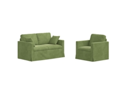 Maison Exclusive - Conjunto De Sofás 2 Unid. Verde Claro Veludo