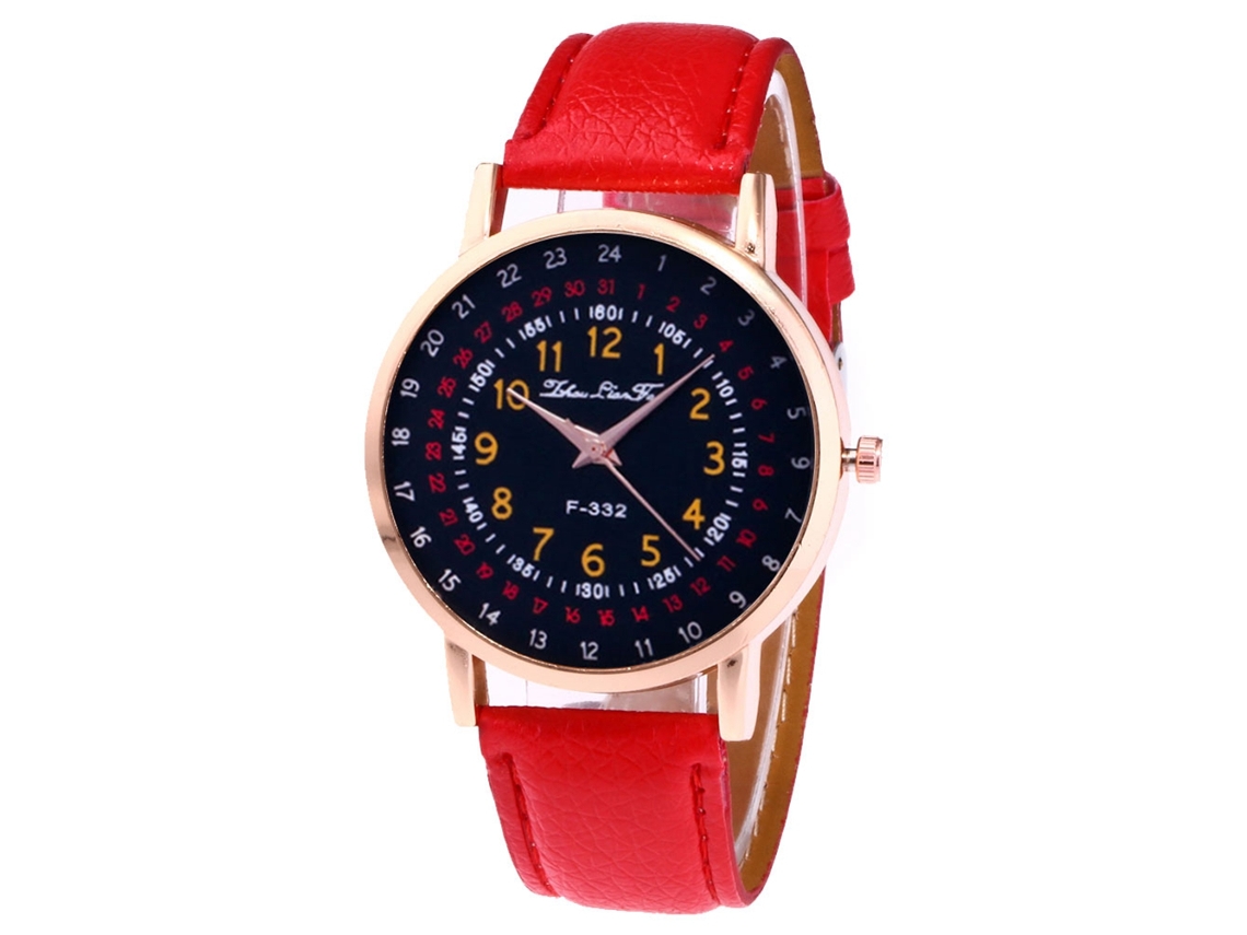 Reloj Analógico De Cuarzo Con Correa De Piel Pu Para Hombres Zhoulianfa (rojo)