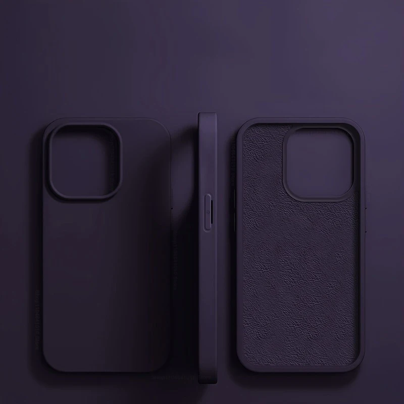 Capa De Celular De Luxo Em Silicone Líquido Para Iphone 11 Pro Max (roxo Escuro), À Prova De Choque E Macia.