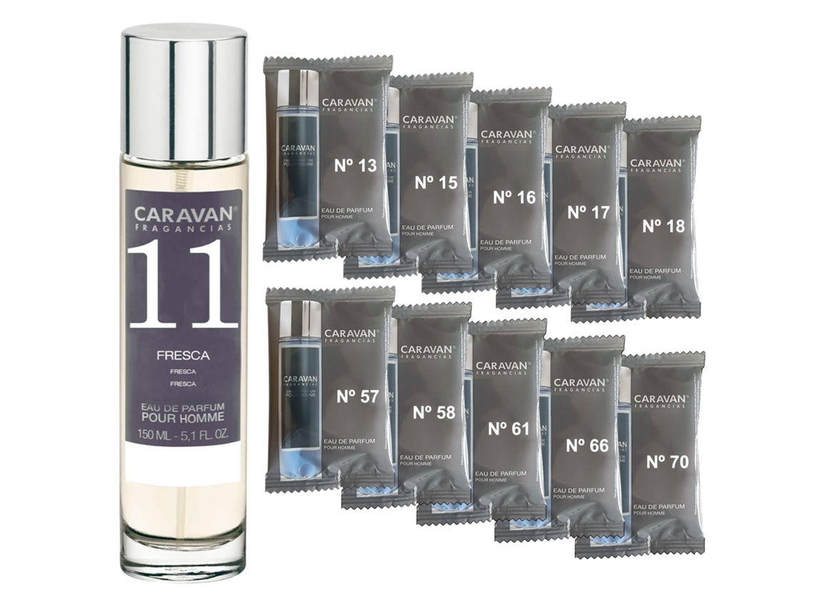 Perfume Masculino Caravan Nº11 De 150 Ml Conjunto De 10 Frascos De Fragrâncias