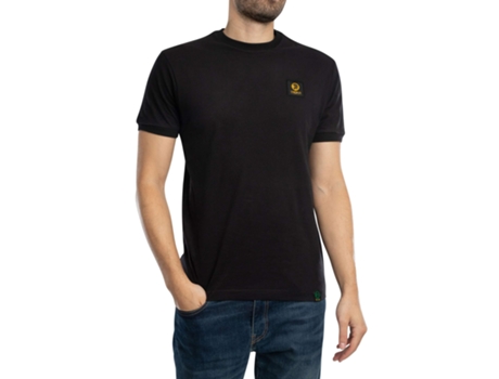 T-shirt De Homem Trojan Emblema Simples Algodão Preto (m)