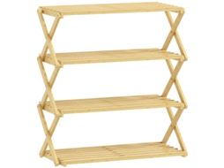 Sapateira Bambu 4 Níveis Até 12 Pares Natural BRAVENTO