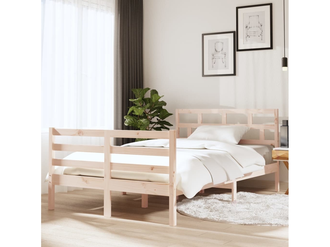 Estrutura De Cama Pequena Casal 120x190 Cm Pinho Maciço