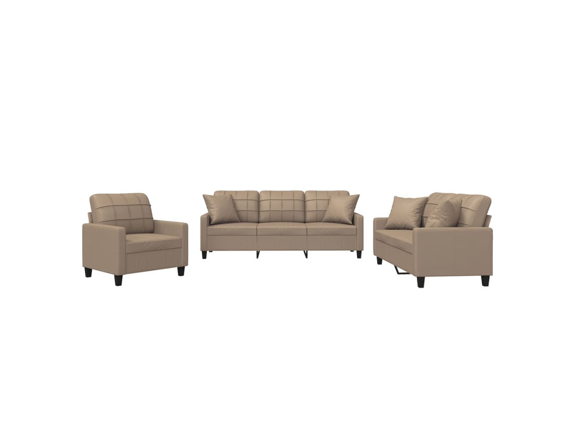 Sofa Set, Sofa Sets Vidaxl Marrom Couro Artificial (n/a)