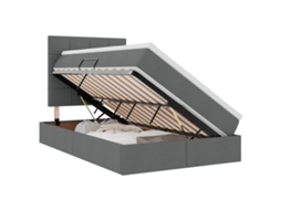 Cama com Arrumação e Led Cinza Escuro 120x200 cm Poliéster MAISON EXCLUSIVE
