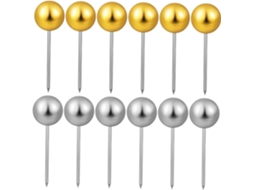 Tachinas redondas douradas de 6 mm para mapas e têxteis, com cabeça esférica, em plástico e aço inoxidável, 200 unidades.