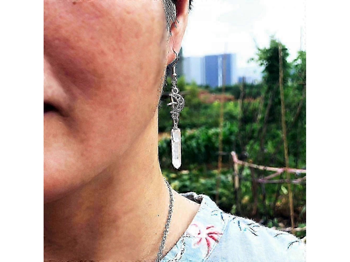 Brincos Pendentes Boho Com Pingente De Lua E Cristal, Para Mulheres E Meninas