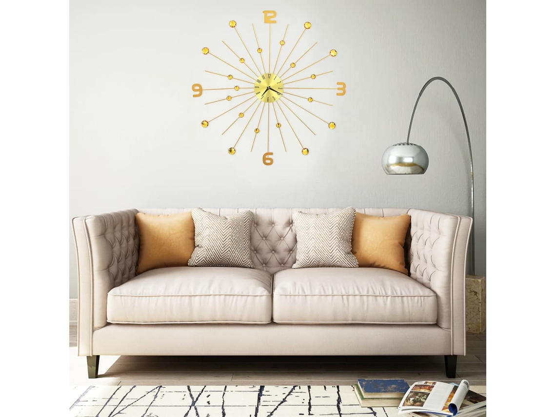 Vidaxl Relógio De Parede Metal 70 Cm Dourado