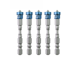 Kit de 5 Pontas de Parafusadeira Cruzadas Magnéticas Aço S2 com Cabo Hexagonal Ferramenta Azul