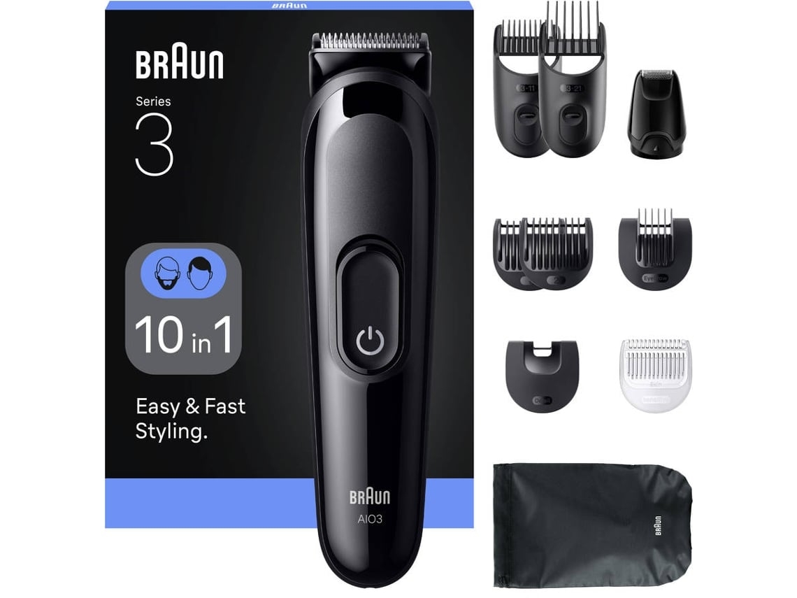 Aparador Multifunções BRAUN Series 3 AIO3560 10-em-1 Para Barba, Cabelo E Corpo (Outlet Caixa Aberta )