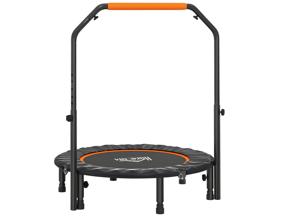 Trampolim De Fitness Dobrável Com Alça Ajustável 102x123h Cm 150kg Preto