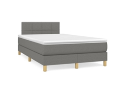 Cama com Molas e Colchão Tecido Cinzento Escuro MAISON EXCLUSIVE (120x200 cm)