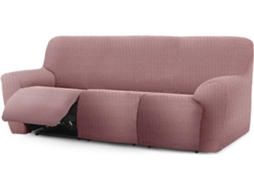Capa de Sofá Relax Extensível 3 Lugares x 3 EYSA Premium Jaz Tecido Multielástico (200-260 cm - Poliéster e Algodão - Rosa)