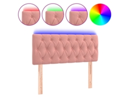 Led Headboard, Led Headboards Vidaxl Cor-de-rosa Veludo (100 X 7 X 78/88 Cm)