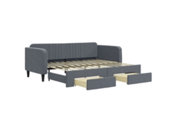 Daybed With Trundle, Daybeds With Trundles Vidaxl Cinzeto Veludo (90 X 200 Cm)