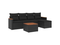 Garden Sofa Set, Garden Sofa Sets Vidaxl Preto Rattan / Vime (n/a)