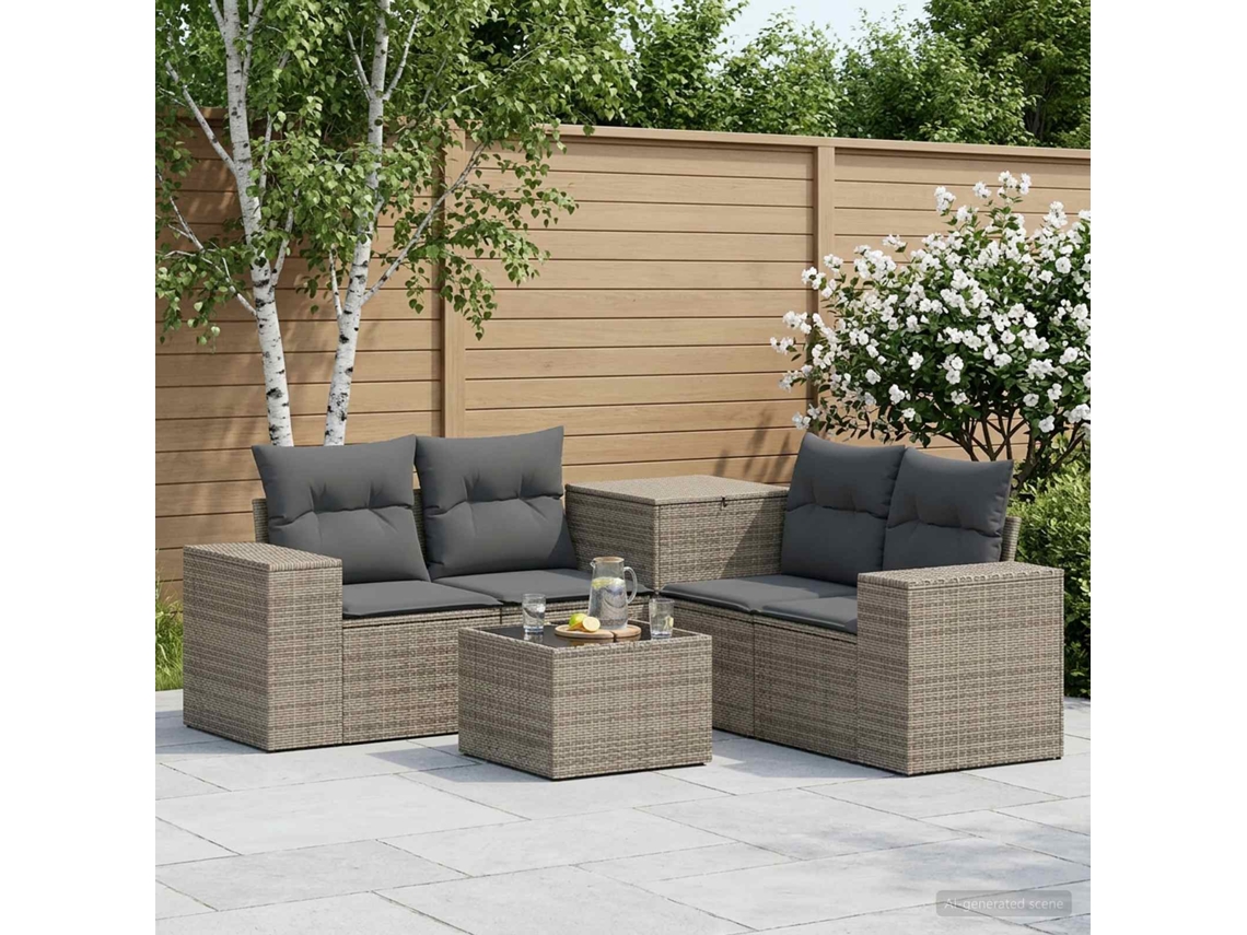 Vidaxl Conjunto De Sofás 6 Unid. Cinza E Cinza Escuro