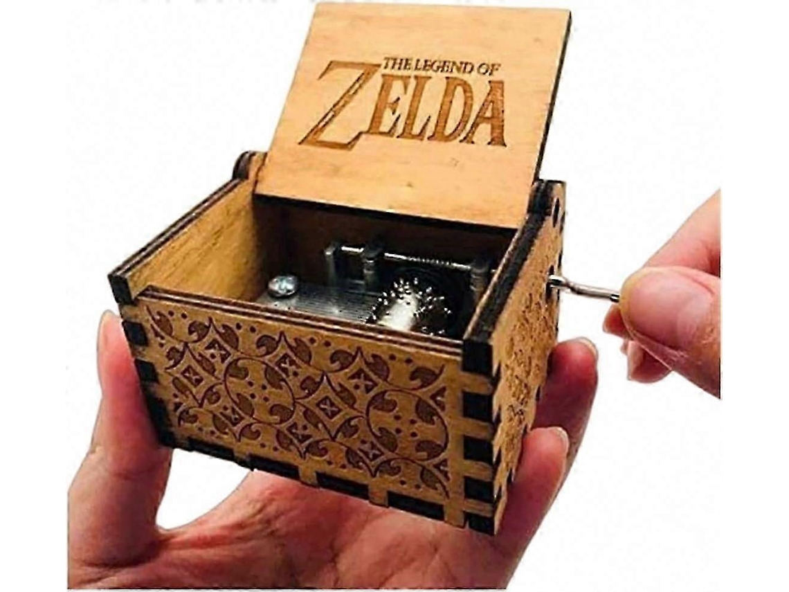 Caixa de Música Antiga Entalhada com Manivela, Tema The Legend Of Zelda AQUAFORGE