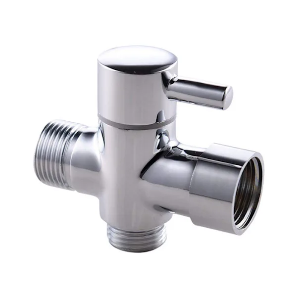 Conector T De 3 Vias Com Válvula Corte Para Banheiro